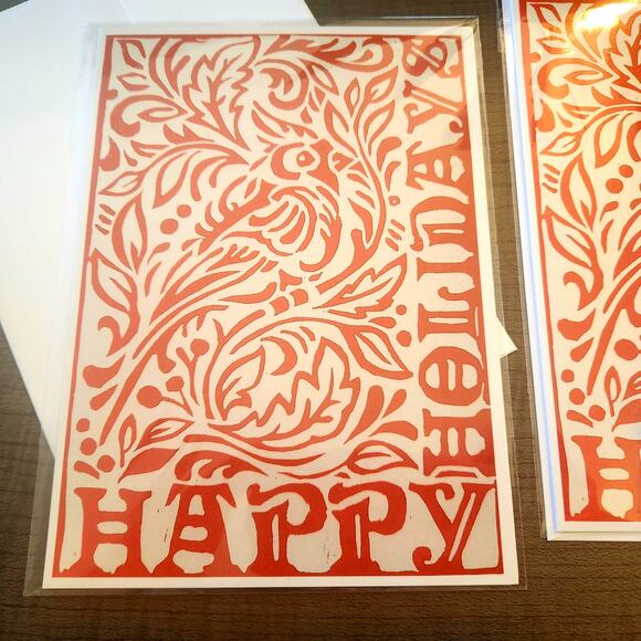 Happy Holidays Cardinal 5"x7" Greeting Cards Set of 6 Acid Free Stock Art Print - Picture 6 of 8